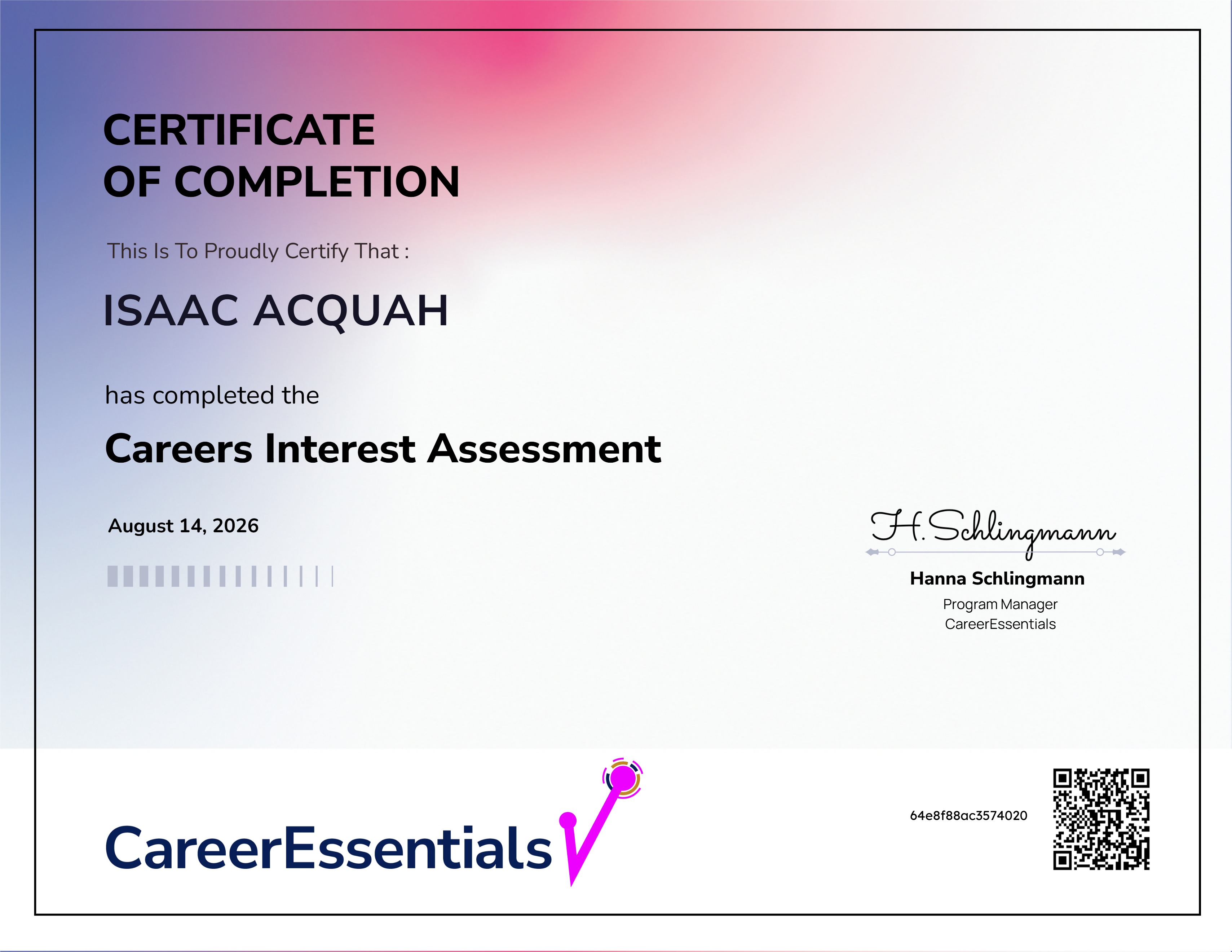 Overview & Career Interests Assessment