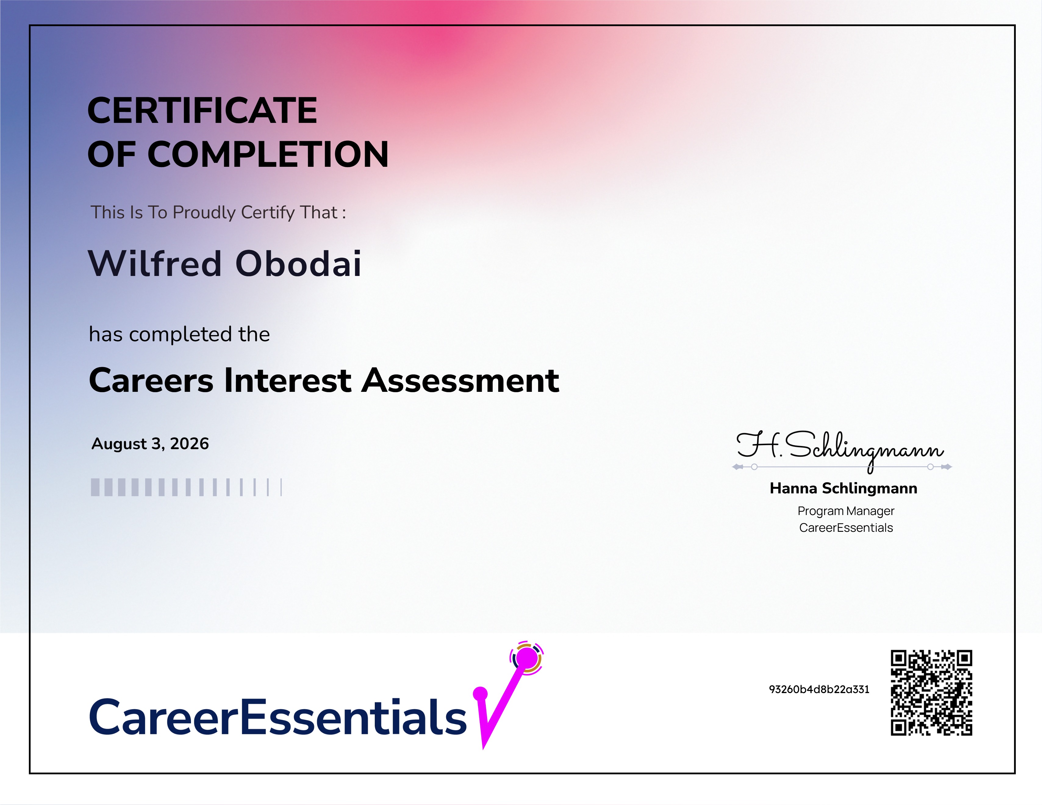 Overview & Career Interests Assessment